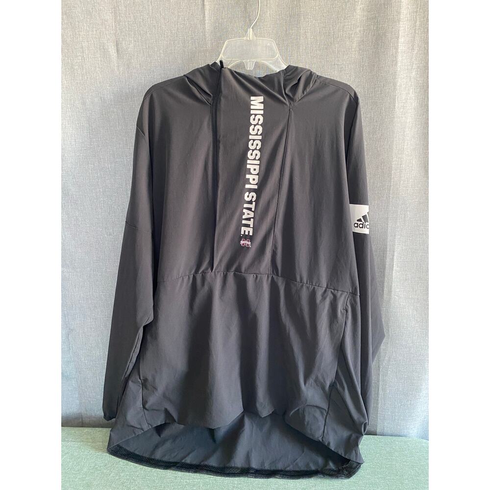 Adidas Mississippi State Bulldogs Under the Lights Sideline Hooded Windbreaker L